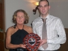 Loughgiel Hurling Captain and Hurling Guest Johnny Campbell presents Team Captain Denise Darragh the All County Division Three Camogie League Shield